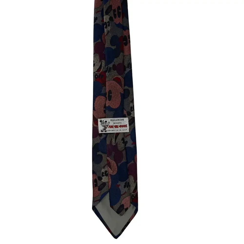Vintage 90s Disney Mickey Mouse Neck Tie Blue Red USA Made Balancine